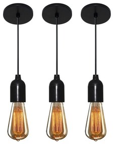 Kit/3 Lustre Pendente Luminária Md-4149 Suporte Para Lâmpada / Não Inclusa - Bivolt