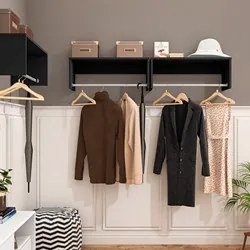 Kit 3 Nichos Cabideiros Suspensos Berlim Preto - Lumil Móveis