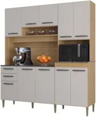 Armário de Cozinha Compacta 180cm Regina Z46 Damasco/Off White - Mpoze