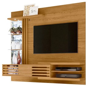 Painel TV 55 Pol 182cm Bancada Suspensa para Sala Romelli M20 - D'Rossi - Cumaru