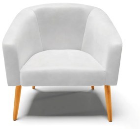 Poltrona Decorativa Pé Palito Castanho kit 2 Stella Sintético PU D03 - D'Rossi - Branco