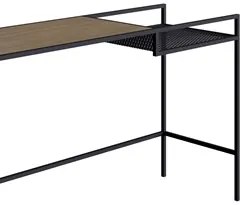 Aparador Para Sala de Estar 140cm Pés Metálicos Dinâmico Hanover/Preto