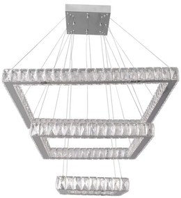 Pendente Led Aluminio Cristal Cromo 86W 3000K