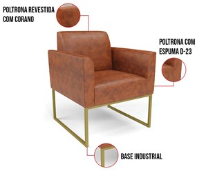 Poltrona Base Industrial Dourado Marisa Corano Nozes