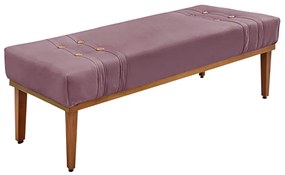 Recamier Decorativo 90cm Kors Veludo Pés de Madeira Uva G63 - Gran Belo