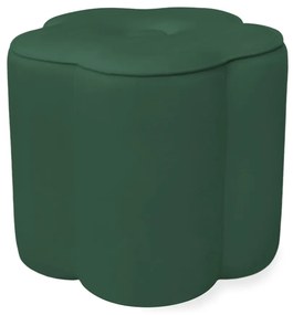 Puff Decorativo Flor Veludo - Verde Bandeira