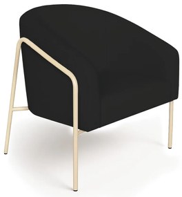 Poltrona Sala Industrial Alta Champanhe Stella Linho D03 - D'Rossi - Preto