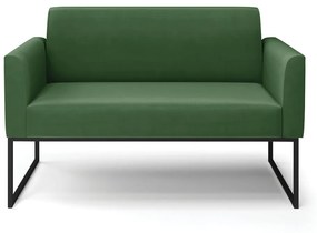 Sofá Namoradeira Base Industrial Preto Marisa Suede D03 - D'Rossi - Verde