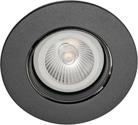 Plafon Embutir Redondo Aluminio Face Plana Recuado 50W - PRETO