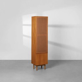 Cristaleira Frame Palha Natural 2 Portas - Nozes
