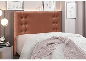 Cabeceira Cama Box Casal 140 cm Gênova Veludo S04 - D'Rossi - Cobre