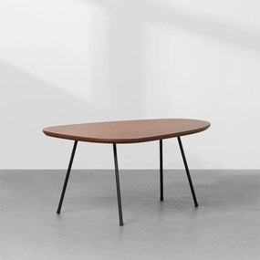 Mesa de Centro Beli Orgânica Amêndoa e Preto - 35x56x83cm