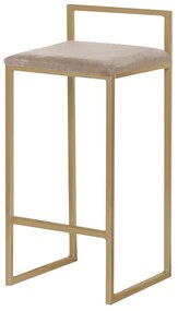 Banqueta Decorativa Jasmine Base Gold Suede Cappuccino G41 - Gran Belo