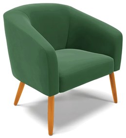Namoradeira e 2 Poltronas Pé Palito Castanho Stella Veludo D03 - D'Rossi - Verde