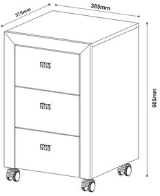 Gaveteiro para Escritório Home Office ME4108 MDP Nogal G69 - Gran Belo