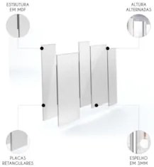 Espelho Decorativo Para Sala de Jantar 136m Vinci Off White N02 - Mpoz
