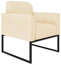 Kit Namoradeira e 1 Poltrona Decorativa Base Industrial Preta Maressa