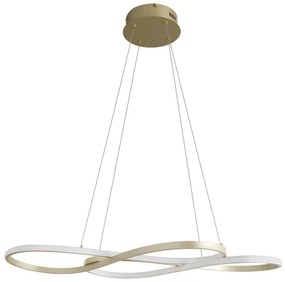 Pendente Led Aluminio Dourado 36w 3000k Flow