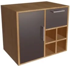Gabinete Banheiro 68cm Para Cuba 1 Porta Nanna Mel/GrafiteF10 - Mpozen
