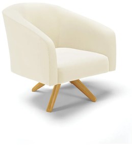 Poltrona Decorativa Giratória MA30 Stella Cotelê Int/Veludo D03 - D'Rossi - Off White