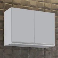 Armário de Cozinha Aéreo 80cm 2 Portas Califórnia Cinza Claro - Lumil