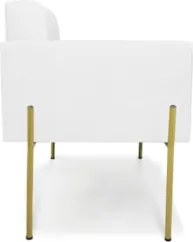 Poltrona Sala Pé Metal Dourado Kit 2 Ana Sintético Branco - Ibiza