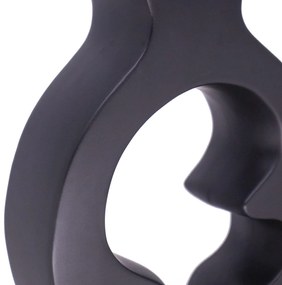 Vaso Decorativo Cerâmica Vazado para Centro Mesa Preto 29 cm F04 - D'Rossi