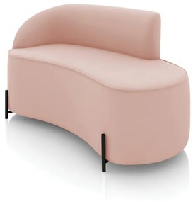 Sofá 2 Lugares Orgânico 140cm Pé Ferro Preto Morgan Veludo D03 - D'Rossi - Rose