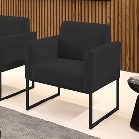 Poltrona Base Industrial Preto Marisa Veludo D03 - D'Rossi - Preto