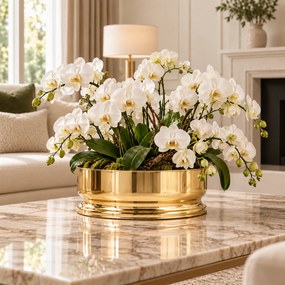 Centro de Mesa Silhouette Grande St James - Ouro 24k  Ouro 24k