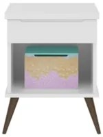 Mesa de Cabeceira Infantil 1 Gaveta Mel Z39 Branco - Mpozenato