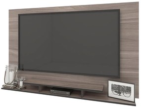 Painel Para TV Até 60" 1 Nicho 3 Prateleiras Cinza Carvalho