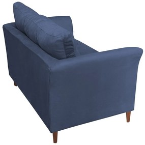 Namoradeira Ibis Decorativa 2 Lugares 1,35 m Recepção Quarto Sala Suede Azul Marinho