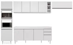 Armário de Cozinha Modulada 5 Peças CP16 Balcão Branco - Lumil