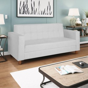 Sofá 2 Lugares Denver Suede Branco - ADJ Decor