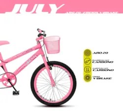 Bicicleta July Infantil Juvenil Aro 20 Rosa Neon - Colli Bike