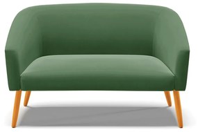 Namoradeira 02 Lugares Stella Suede Verde Pés Palito Castanho - D'Rossi