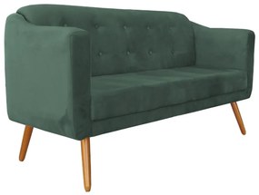 Namoradeira Bruna 1,60 m 3 Lugares Pés Palito Suede Verde Bandeira