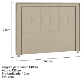 Cabeceira Casal Catania P04 140 cm Suede - ADJ Decor