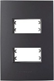 Placa 4x2 Suporte 2 Modulos Grafite Inova Pro Class