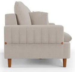 Sofá Living 2 Lugares 160cm com Almofadas Veras D05 Boucle Bege - Mpoz