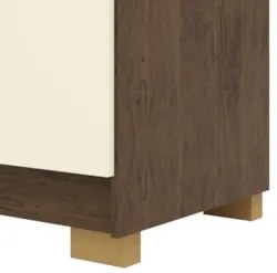 Cômoda Quarto Sapateira 2 Portas 4 Gavetas Lírio Imbuia/Champanhe V02