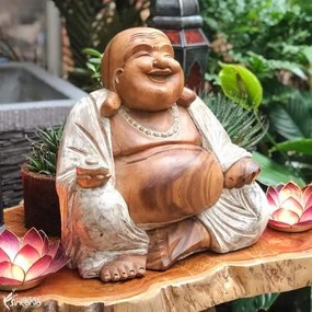 Escultura Happy Buddha 40cm | Pátina