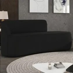 Sofá 2 Lugares Para Sala 140cm Orgânico Wendi Veludo Preto I01  - Mpoz