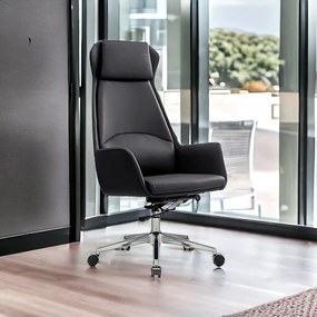 Cadeira de Escritório Office Presidente United Base Estrela com Rodízios PU Preto G56 - Gran Belo