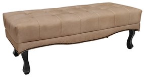 Recamier Decorativo 90cm Loewe Suede Pés de Madeira Bege G63 - Gran Belo