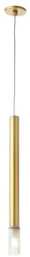 Pendente Flash Slim Ø3X34Cm Tubo Ponteira Vidro Metal Aluminio 01Xg9 -... (DOURADO FOSCO)