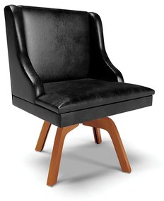 Kit 10 Cadeiras de Jantar Liz Corano Preto Base Giratória Madeira MM35 - D'Rossi