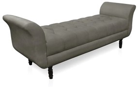 Recamier Olinda Suede 160 cm Pés Torneados Tabaco - D'Rossi - Grafite
