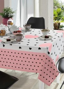 Toalha de Mesa Quadrada Coração 140x140 Cm
